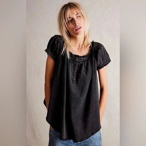 NWT We the Free Muse Tunic - Washed Black Color - Picture 1 of 7